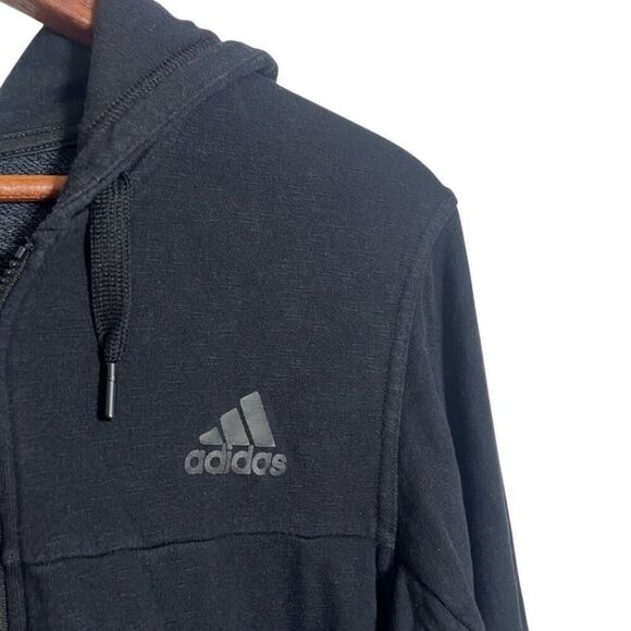 Adidas Performance Full Zip Hoodie Sweatshirt Black Size Large - Picture 3 of 8